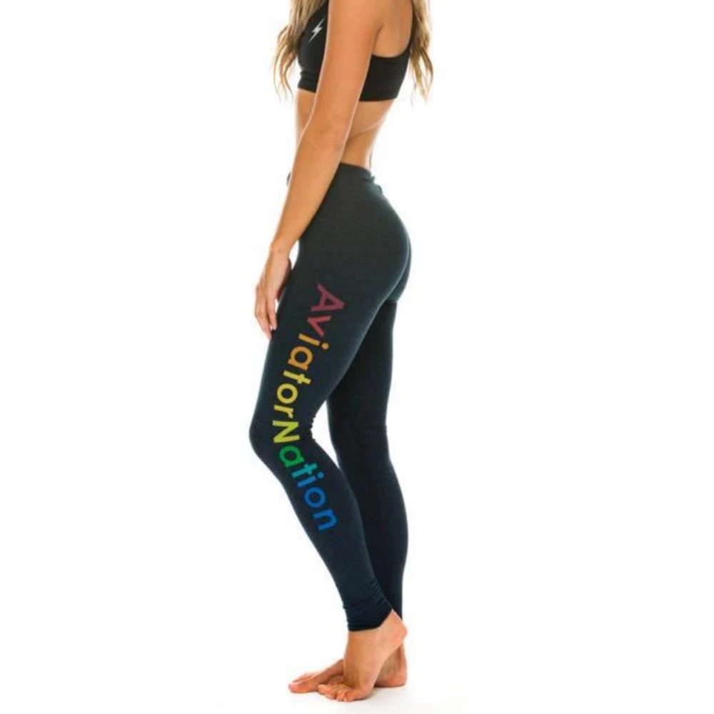 AVIATOR NATION FULL LENGTH LEGGINGS - NAVY